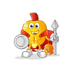 corn kernel spartan character. cartoon mascot vector