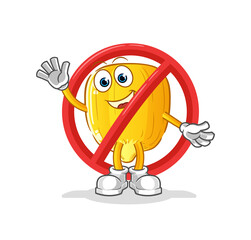 say no to corn kernel mascot. cartoon vector