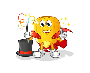 corn kernel magician illustration. character vector