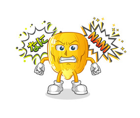 corn kernel anime angry vector. cartoon character