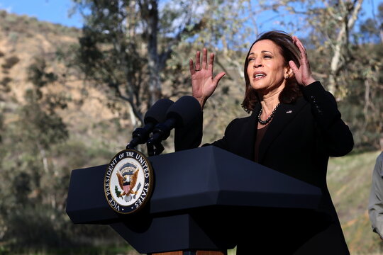U.S. Vice President Kamala Harris visits San Bernardino, California