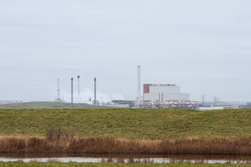 Fototapeta na wymiar Polluting factory in wetlands