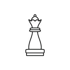 queen chess piece line art logo design vector illustration 