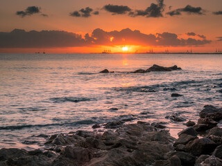 Sunrise Over Port of Brisbane