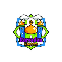 Ramadan cartoon logo design in vector