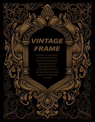 Vintage frames in baroque antique style. engraving retro frames ornament.