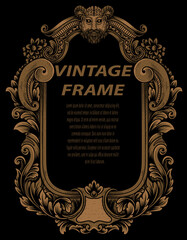 Vintage frames in baroque antique style. engraving retro frames ornament.