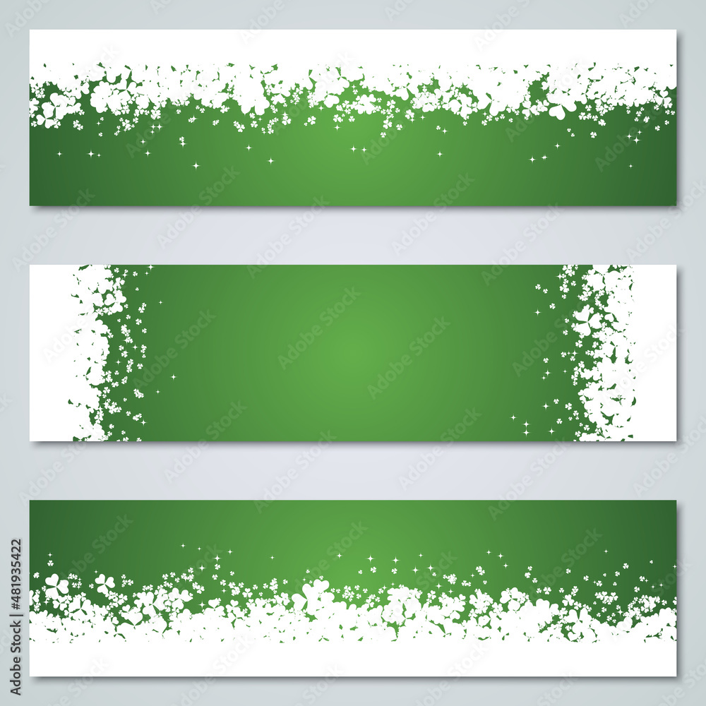 Poster st.patrick's day horizontal web banners vector collection