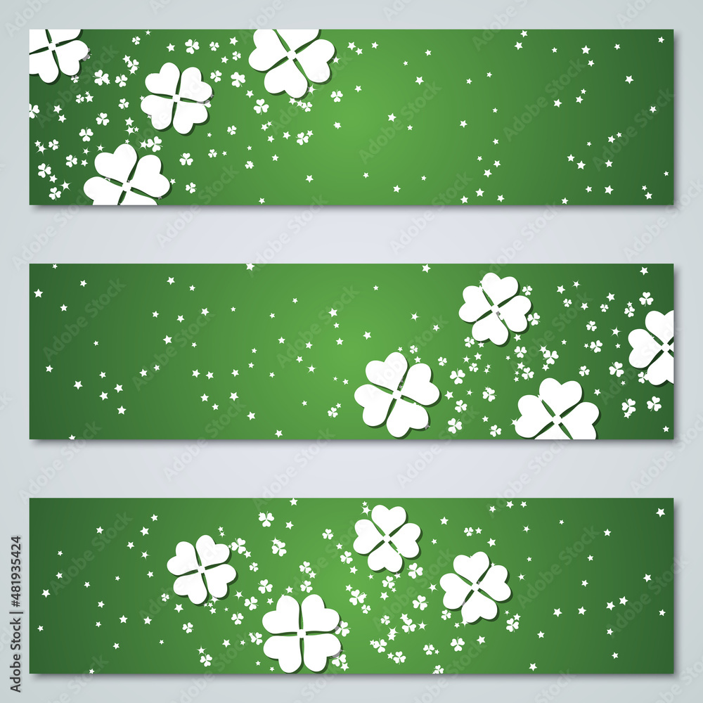 Poster st.patrick's day horizontal web banners vector collection
