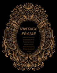 Vintage frames in baroque antique style. engraving retro frames ornament.