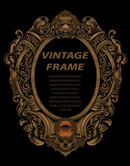 Vintage frames in baroque antique style. engraving retro frames ornament.