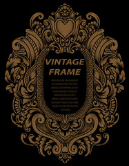 Vintage frames in baroque antique style. engraving retro frames ornament.