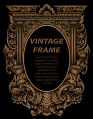 Vintage frames in baroque antique style. engraving retro frames ornament. - obrazy, fototapety, plakaty