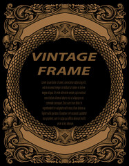 Vintage frames in baroque antique style. engraving retro frames ornament.