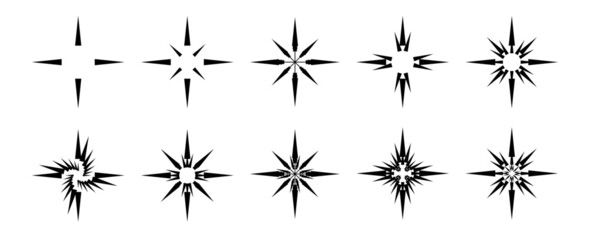 Stars icons. stars icon collection. Sparkle star icons. Star vector icons. Stars in modern simple flat style.