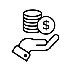 Open Hand With Money Icon Vector.