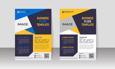 New Corporate Business Flyer Design, Travel Brochure Design, Real State A4 Template, Vector Illustration with Images