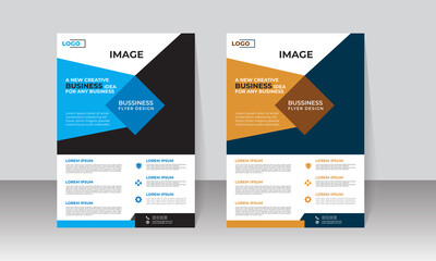 New Corporate Business Flyer Design, Travel Brochure Design, Real State A4 Template, Vector Illustration with Images