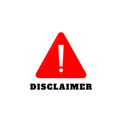 Red disclaimer sign illustration