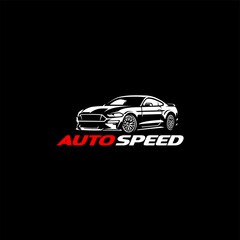car auto concept logo vector in black background