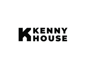 Letter K with little house silhouette logo concept. Vector illustration