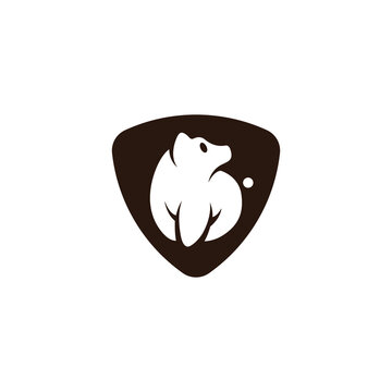 ice bear cub badge shield logo concept. Vector illustration