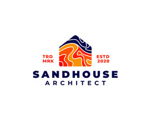 sand house desert architecture logo concept vector illustration