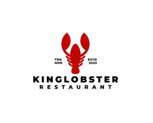 simple lobster seafood restaurant logo concept vector illustration