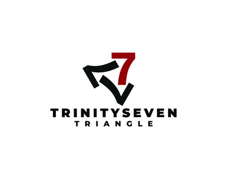 initial number of trinity seven logo concept vector illustration