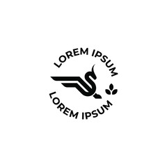 monogram monoline dragon logo stamp. Vector illustration