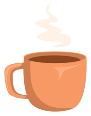Cup of coffee with smoke isolated. Coffee cup vector illustration