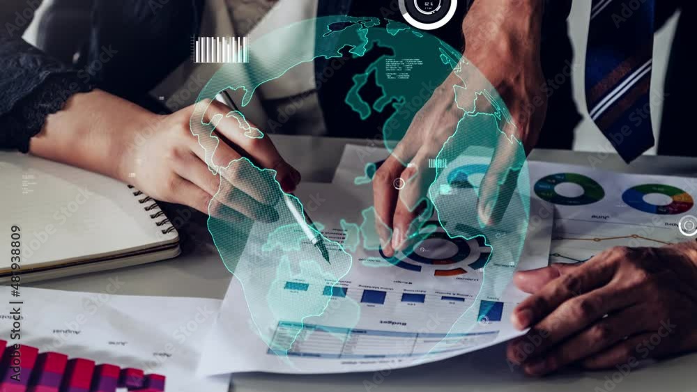 Poster conceptual business dashboard for financial data analysis . 3d render computer graphic .
