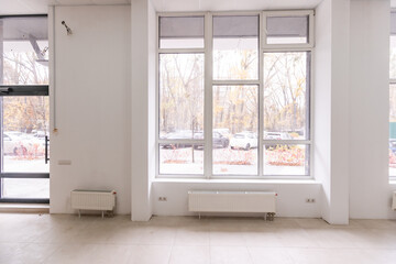Fototapeta premium interior photo, apartment after new renovation without furniture in loft style