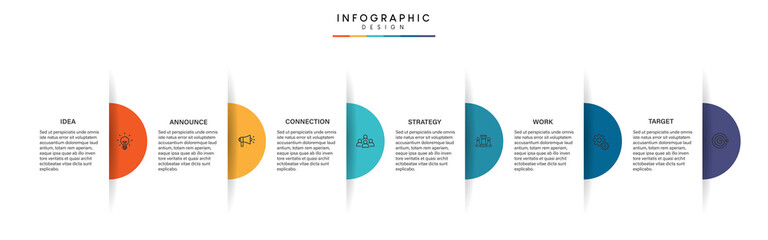 Steps business timeline process infographic template design with icons