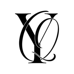 yq, qy, monogram logo. Calligraphic signature icon. Wedding Logo Monogram. modern monogram symbol. Couples logo for wedding