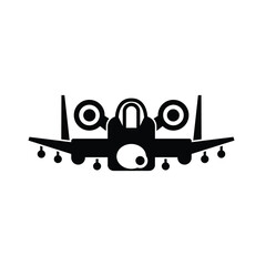 Assault aircraft icon vector isolated on white, sign and symbol illustration.