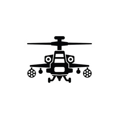 Assault helicopter icon vector isolated on white, sign and symbol illustration.