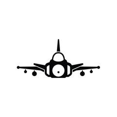 Fighter aircraft icon vector isolated on white, sign and symbol illustration.