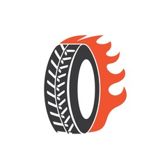 burning tire icon vector  illustration concept  design