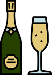 Champagne Icon. Drink and Beverage concept outline style icon