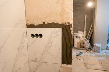 bathroom renovation and tiling, construction