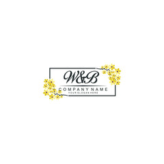 WB Initial handwriting logo vector. Hand lettering for designs