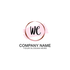 WC Initial handwriting logo vector. Hand lettering for designs
