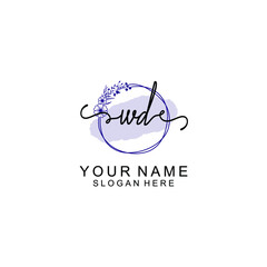 Initial WD beauty monogram and elegant logo design  handwriting logo of initial signature