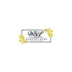 WL Initial handwriting logo vector. Hand lettering for designs