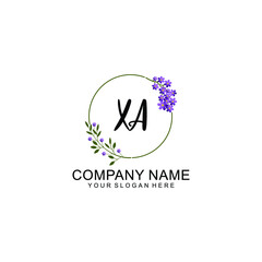 XA Initial handwriting logo vector. Hand lettering for designs