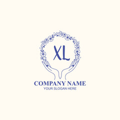 XL initial hand drawn wedding monogram logos