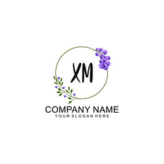 XM Initial handwriting logo vector. Hand lettering for designs