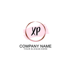 XP Initial handwriting logo vector. Hand lettering for designs