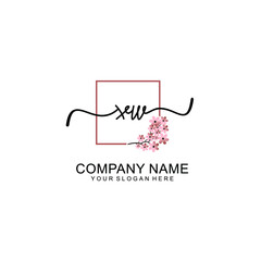 Initial XW beauty monogram and elegant logo design  handwriting logo of initial signature